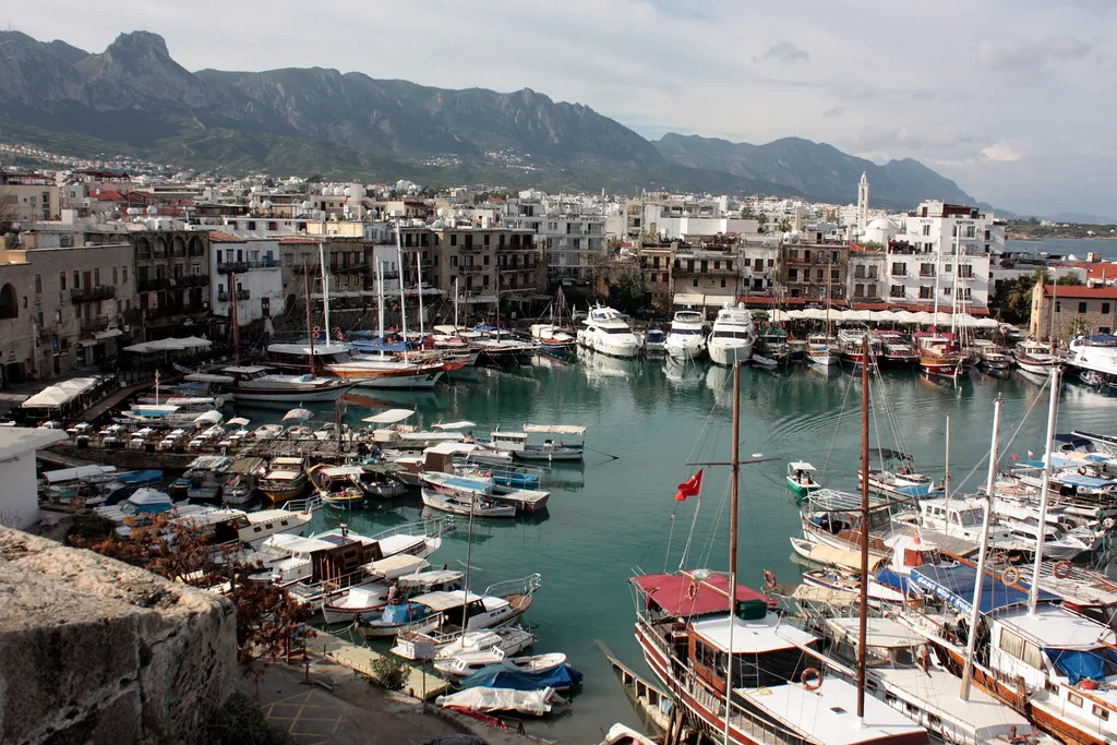 Kyrenia harbour and the mountains behind, Cyprus