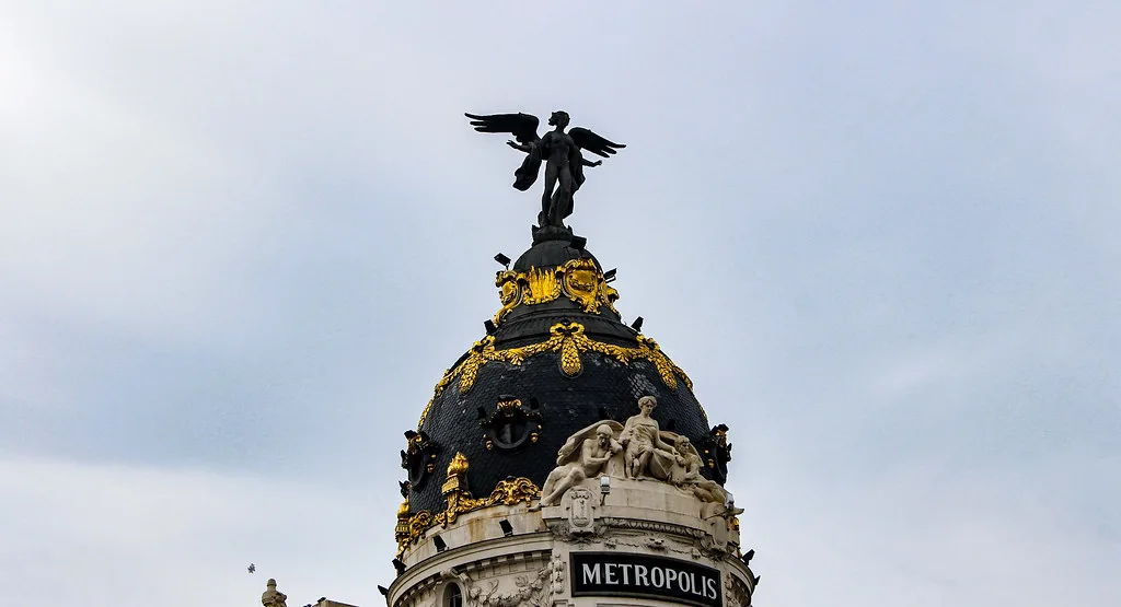 Metropolis Building dome on Gran Via, Madrid