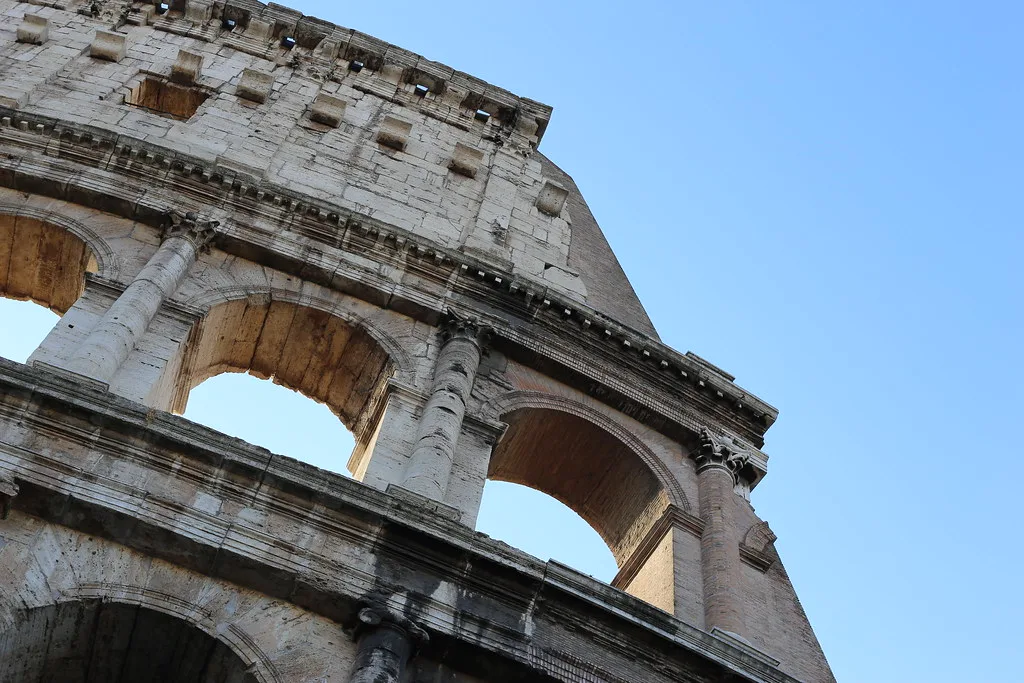 The Colosseum against a blue sky, Rome